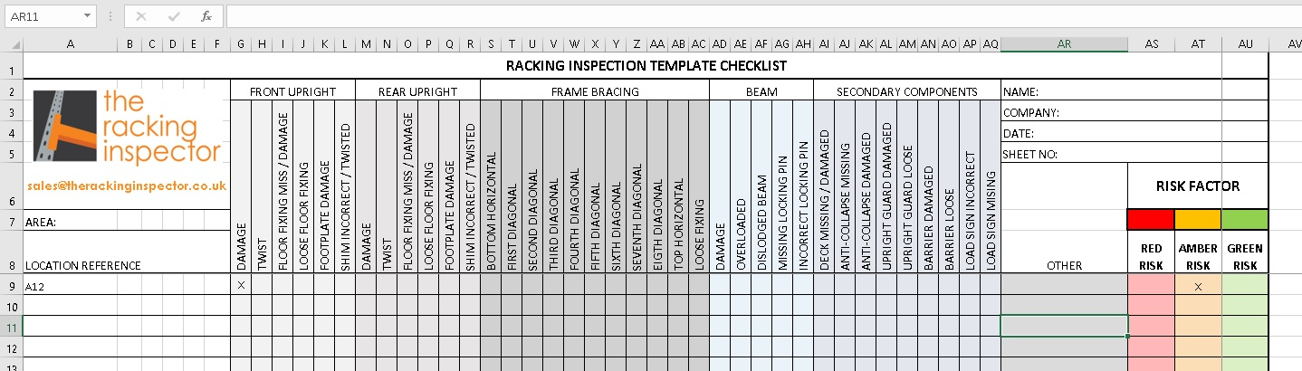 storage rack inspection checklist